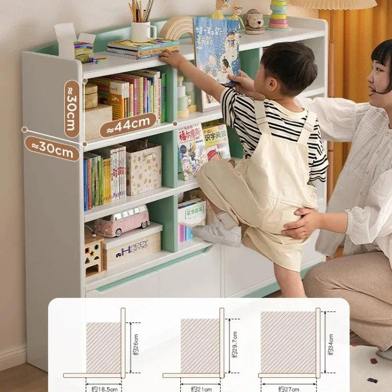 Estanterías para niños, estantería para niños, estantería de juguete, biblioteca, estanterías para niños, estantes para libros, muebles para bebés, sala Songmics