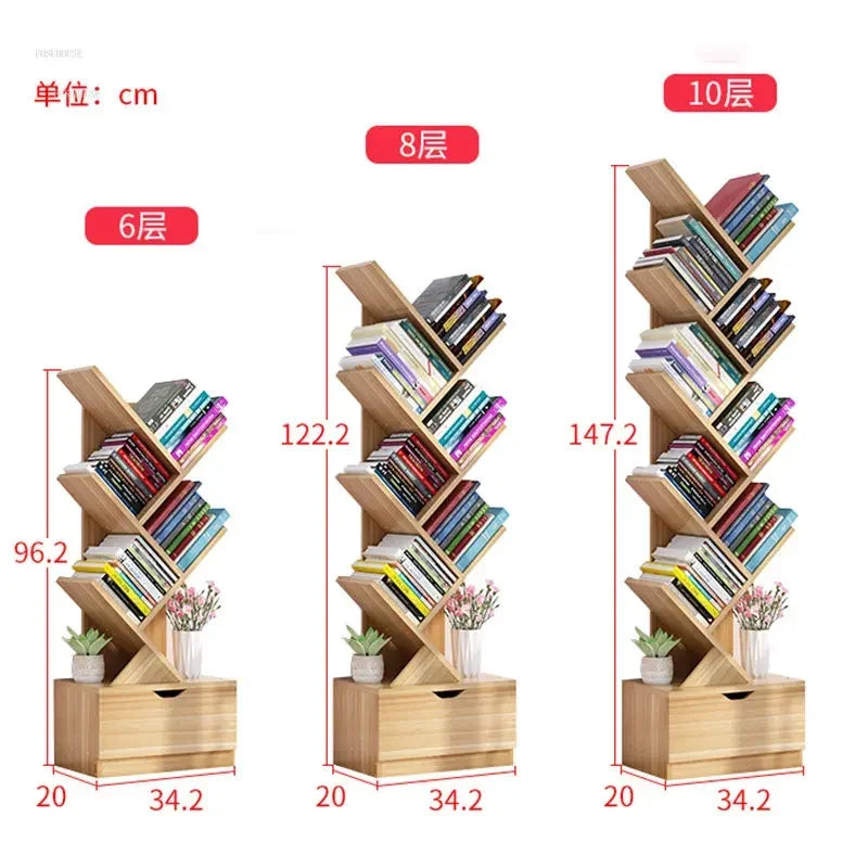 Estantes de lujo para niños, muebles para el hogar, estanterías en forma de árbol, estantería sencilla y pequeña para sala de estar, almacenamiento b