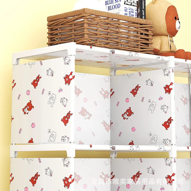 Estantería Simple de pie para el hogar, estante de almacenamiento de escritorio, estante de libros para niños, Combinación libre de múltiples capas