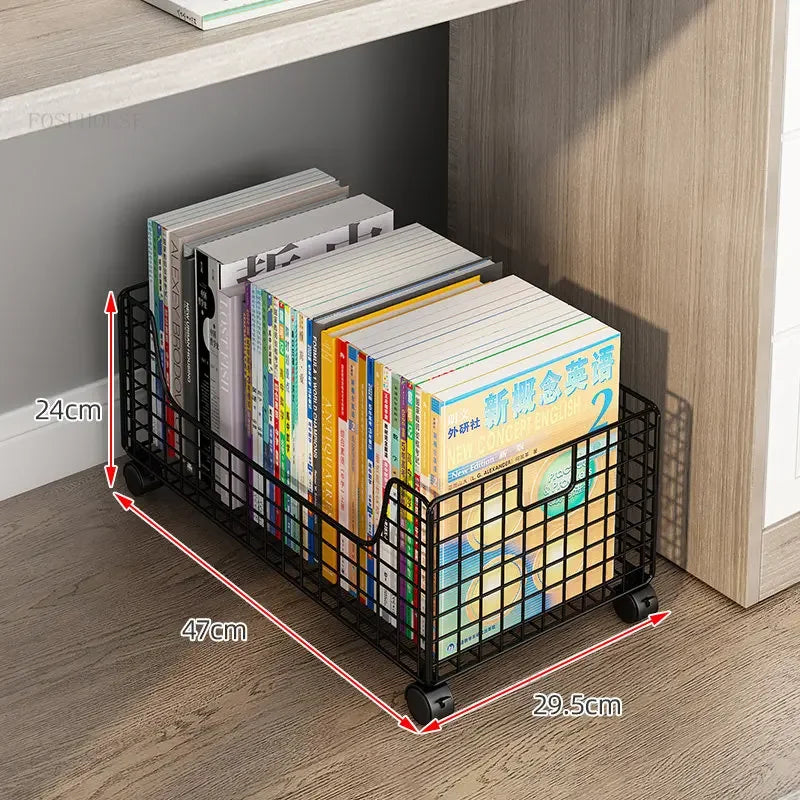 Children's Bookcases Floor Shelves Desk Side Simple Children's Movable Wheeled Book Storage Bookshelves Children's Furniture R
