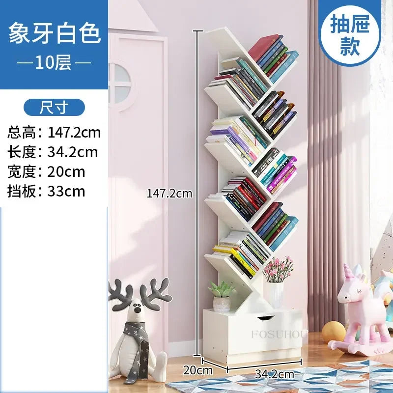Estantes de lujo para niños, muebles para el hogar, estanterías en forma de árbol, estantería sencilla y pequeña para sala de estar, almacenamiento b