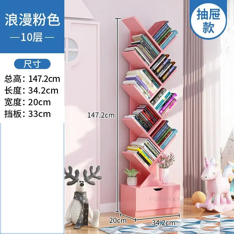 Estantes de lujo para niños, muebles para el hogar, estanterías en forma de árbol, estantería sencilla y pequeña para sala de estar, almacenamiento b