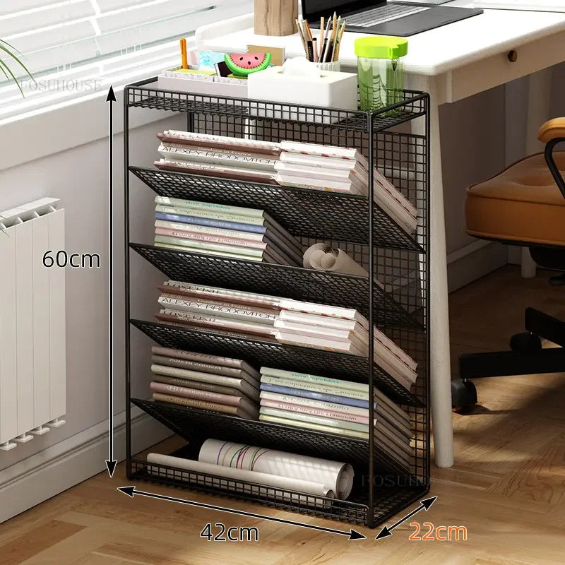 Children's Bookcases Floor Shelves Desk Side Simple Children's Movable Wheeled Book Storage Bookshelves Children's Furniture R