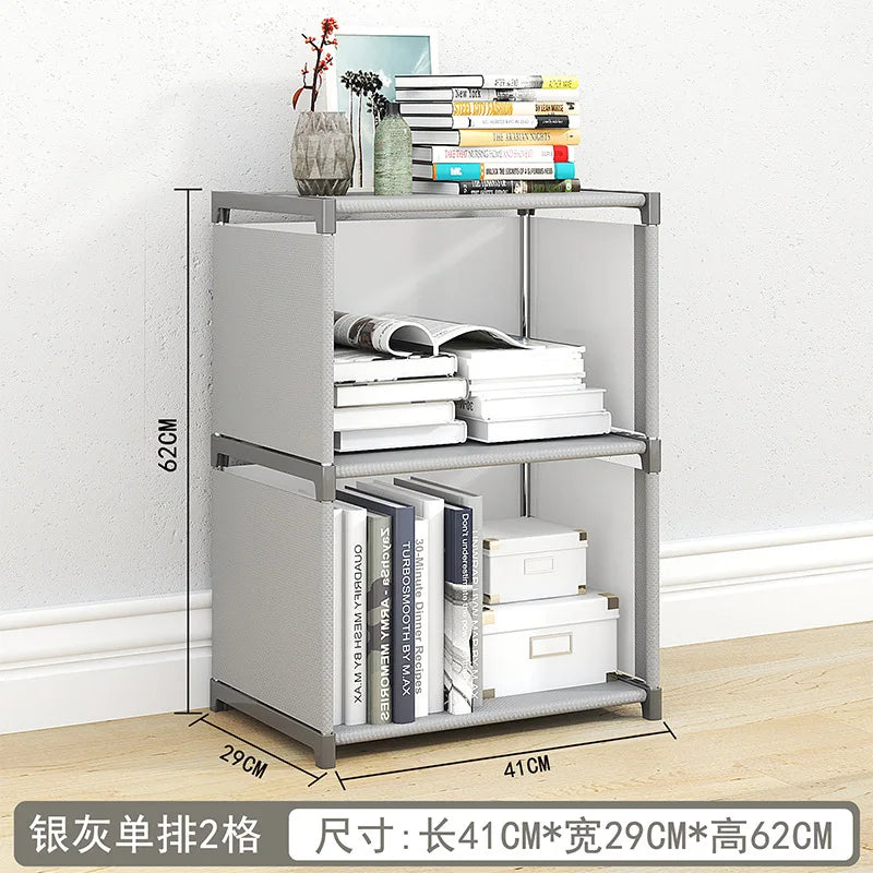 Estantería Simple de pie para el hogar, estante de almacenamiento de escritorio, estante de libros para niños, Combinación libre de múltiples capas