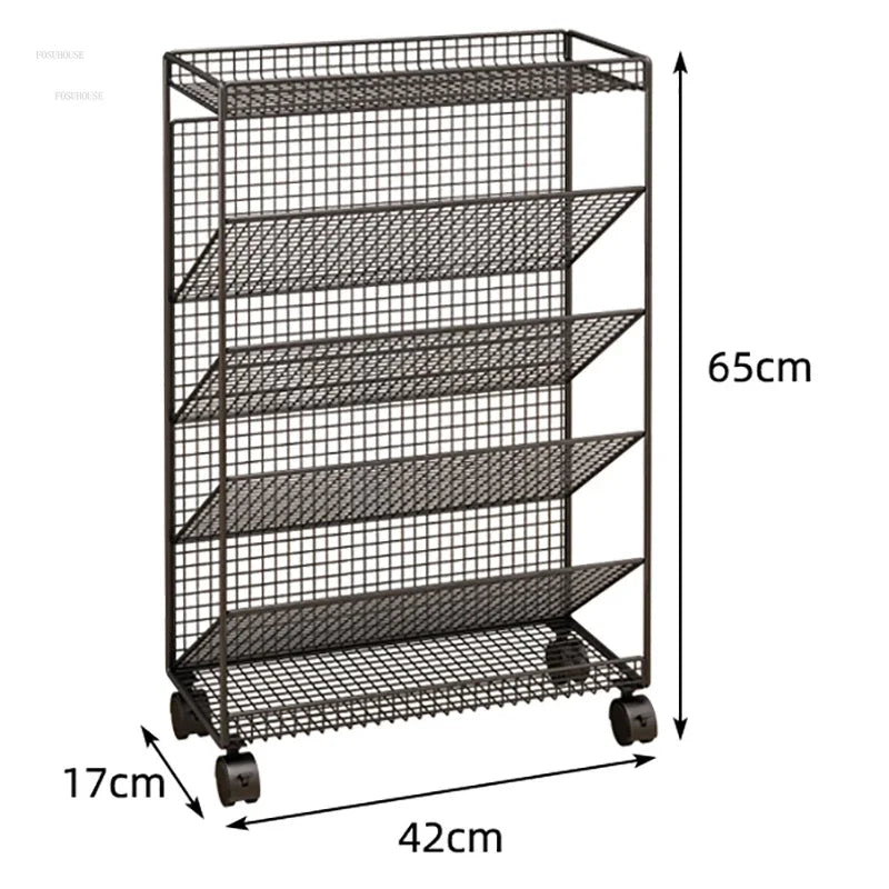 Children's Bookcases Floor Shelves Desk Side Simple Children's Movable Wheeled Book Storage Bookshelves Children's Furniture R