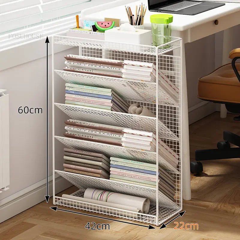 Children's Bookcases Floor Shelves Desk Side Simple Children's Movable Wheeled Book Storage Bookshelves Children's Furniture R