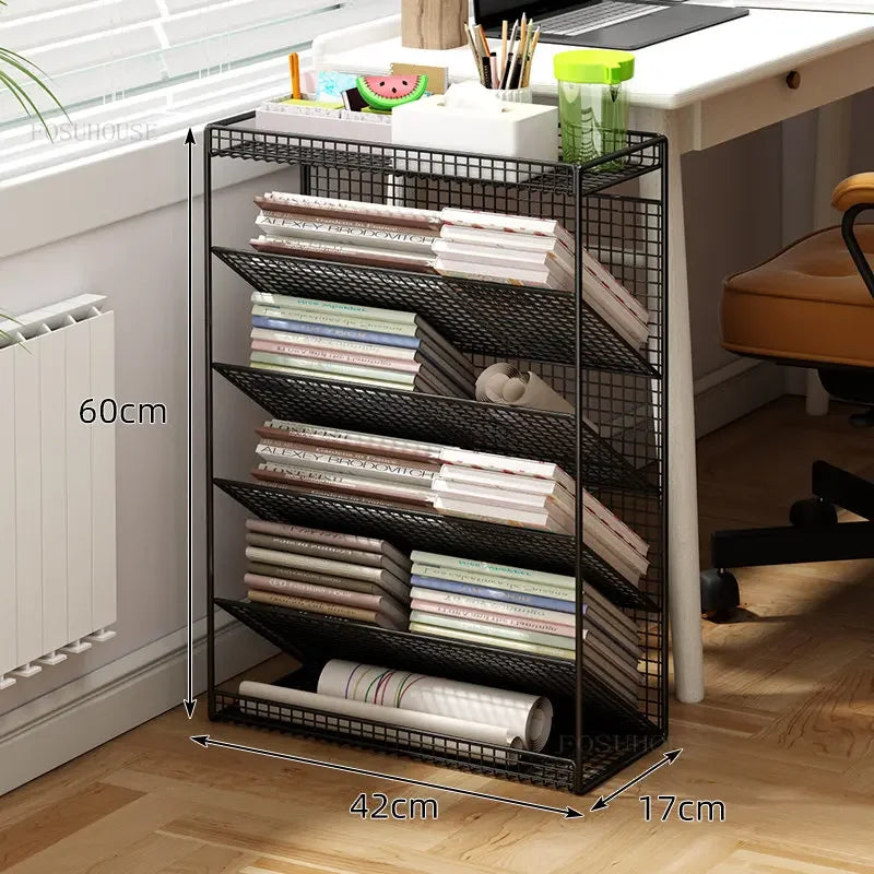 Children's Bookcases Floor Shelves Desk Side Simple Children's Movable Wheeled Book Storage Bookshelves Children's Furniture R