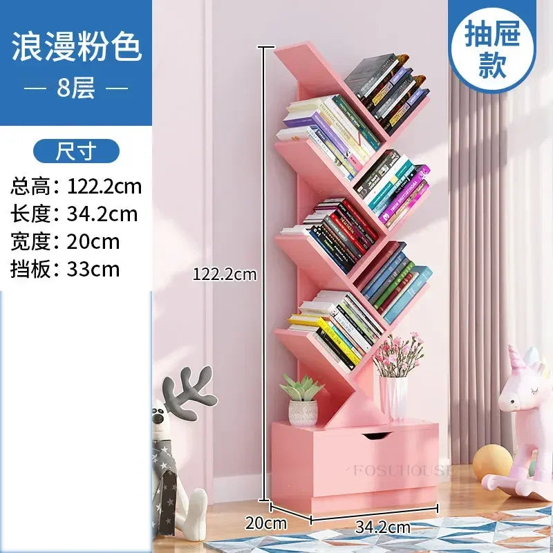 Estantes de lujo para niños, muebles para el hogar, estanterías en forma de árbol, estantería sencilla y pequeña para sala de estar, almacenamiento b