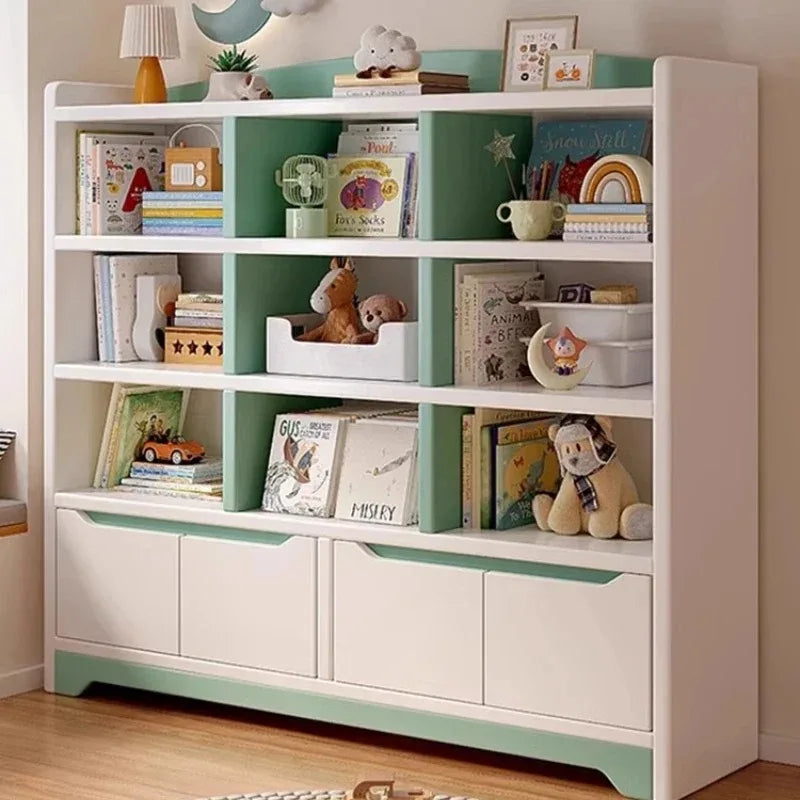 Estanterías para niños, estantería para niños, estantería de juguete, biblioteca, estanterías para niños, estantes para libros, muebles para bebés, sala Songmics